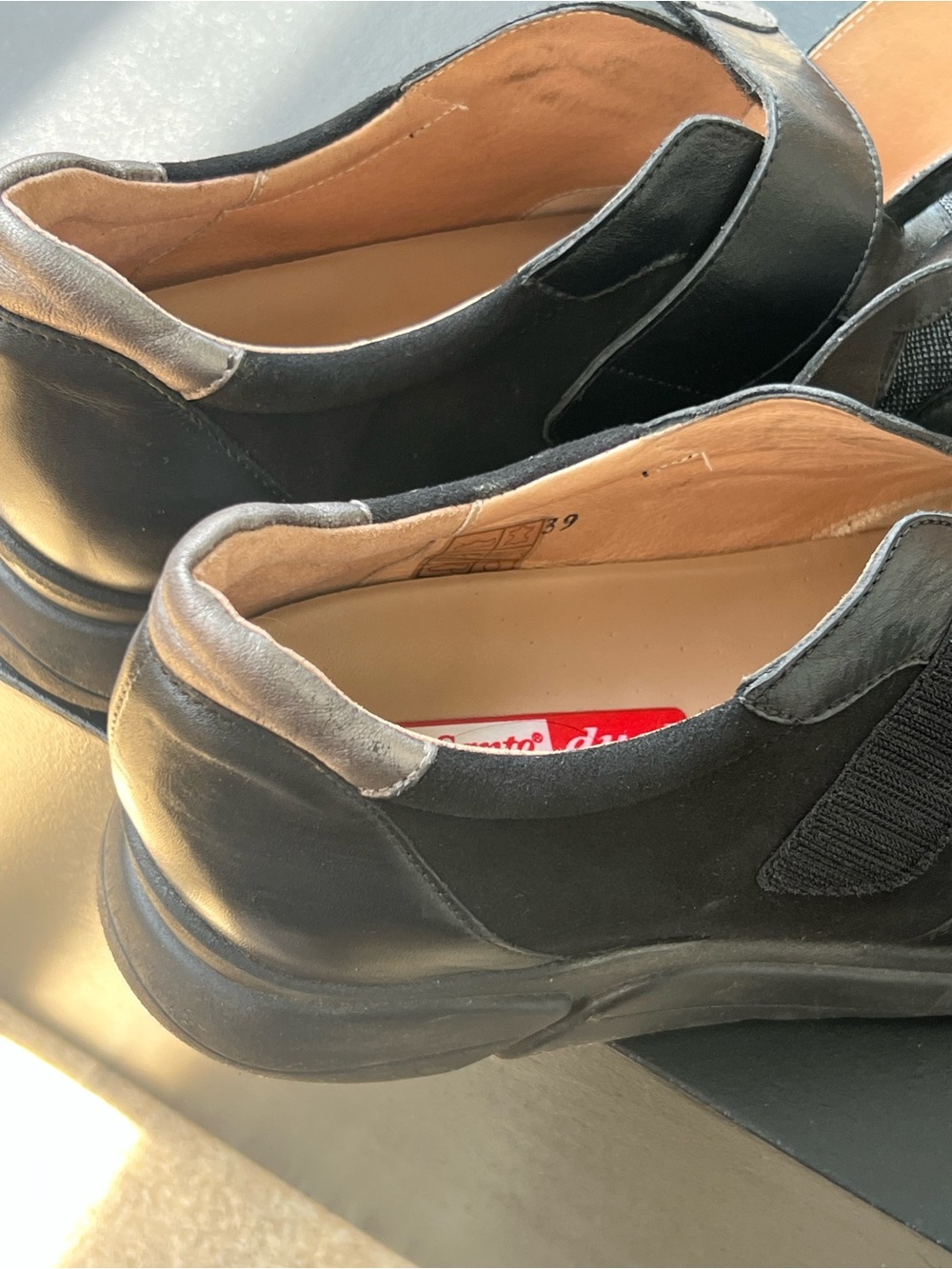 Black Women's Slip-On Sneaker with Hook Closure - Picture 11 of 13
